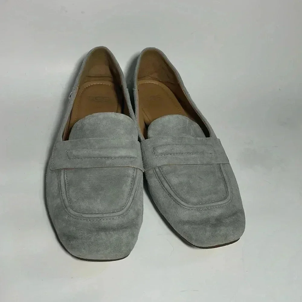 Ugg gray suede leather oxford loafers size 7‎